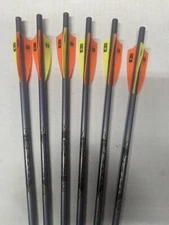 6 EASTON 20" 2219 XX75 MAGNUM CROSSBOW BOLTS ARROWS w/ flat caps ten point