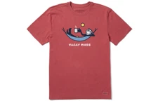 LIFE IS GOOD VACAY MODE HAMMOCK  SHORT SLEEVE CRUSHER TEE RED RUST SMALL NWT