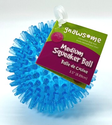 Gnawsome Medium Squeaker Ball Dog Toy - Medium 3.5'' - Choose Color (1 ball)