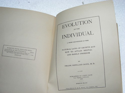 1901 Evolution of the Individual Frank Doud Natural Laws Antique Book 3rd 1905 - Picture 3 of 4