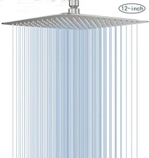 Brushed Nickel 12" Rain Shower Head Stainless Steel Rainfall Shower head Sprayer