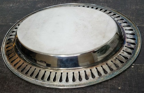 Vintage Cavalier Silver Plated Tray Removable Glass Snack Wares Spoon England - Picture 10 of 11