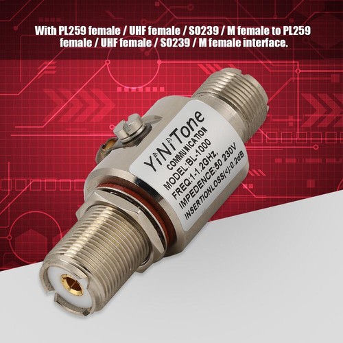 Connecteur antenne coaxiale BL-1000 UHF femelle vers UHF femelle protection contre les surtensions - Photo 7/7