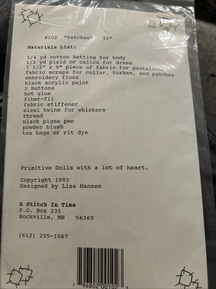 "A Stitch In Time 15"" Parches Muñeca Patrón 102" Foto 2 de 2