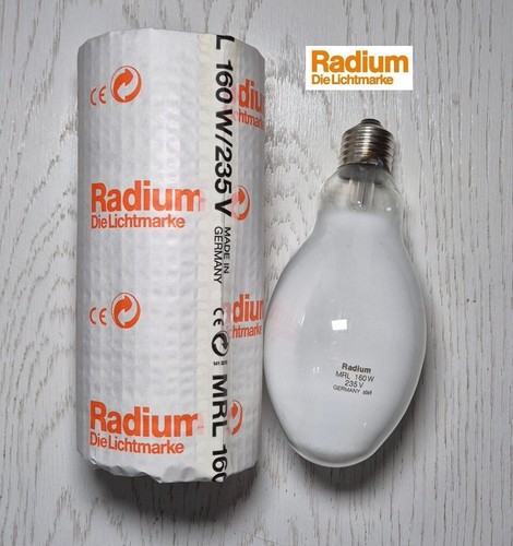 Radium 160W Quecksilberdampflampe Mischlicht E27 MRL Hochdrucklampe Germany - Bild 1 von 3