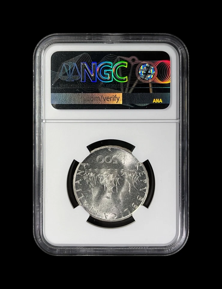 ITALY. 1967, 500 Lire, Silver - NGC MS65 - Nina, Pinta, Santa Maria Ship - Image 4 of 4