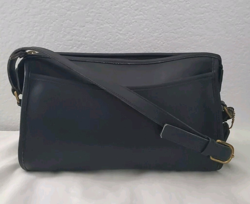 未使用保管品 vintage coach old バニティ 黒 OLD COACH コーチ バニティ ハンドバッグ レザー ヴィンテージ