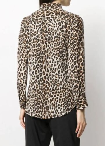 EQUIPMENT 100% Silk Leopard Animal Print Long Sleeve Blouse Shirt $485 Womens M - Picture 3 of 10