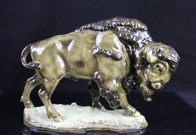 Hutschenreuther Bison Buffalo Figurine 10''~ K. TUTTER