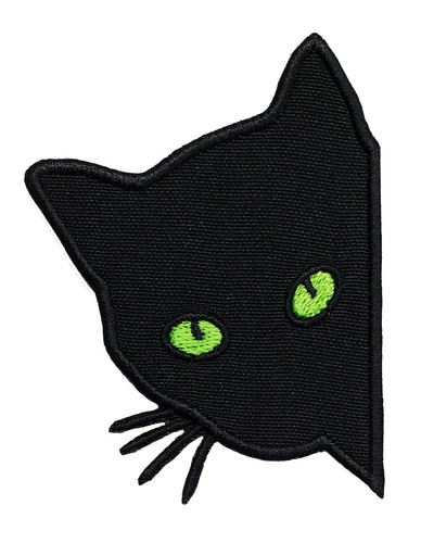 Black Cat Peeker Embroidered Applique Iron On Patch Halloween Trick or Treat - Picture 2 of 56