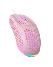 SM900 Pink Wired Gaming Mouse with Honeycomb Shell12800 DPI7 Programmable But...