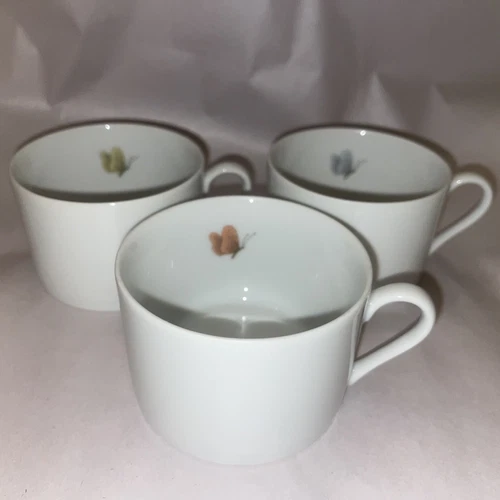 Set Of 3 Fitz And Floyd Tea Cups From Pastel Poppy Line FF20