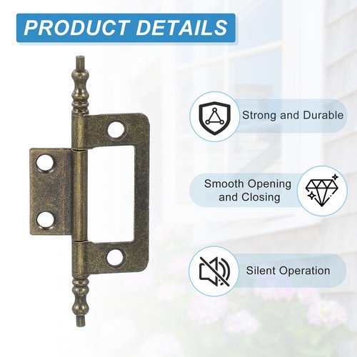4 Pcs Non-Mortise Door Hinges 2" x 1" Bifold Door Hinges with M4 Screws Copper - Imagen 3 de 7