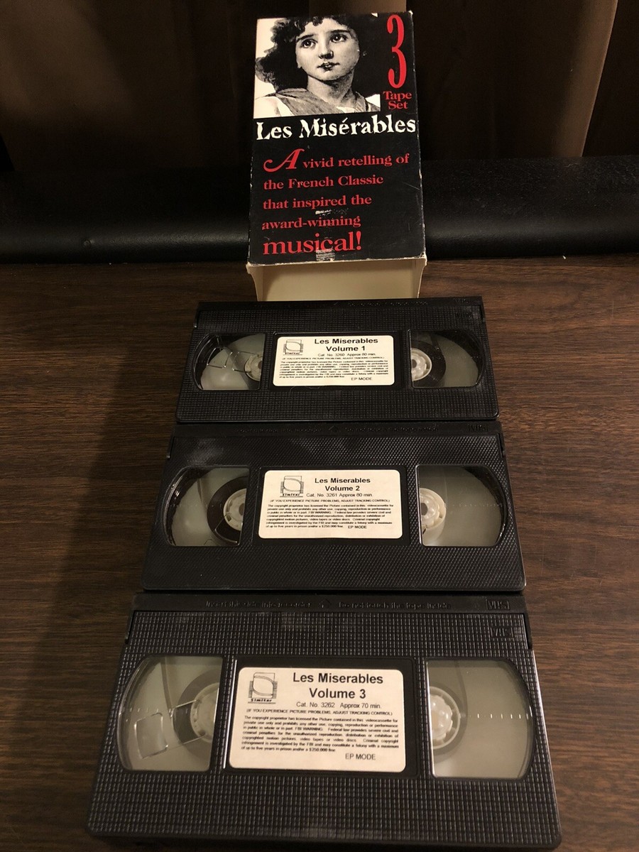 Les Miserables 1994 Vintage 3 Tape Set VHS | eBay