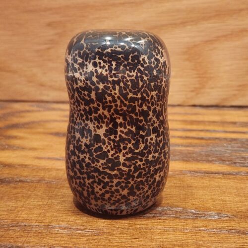 Wedgwood 4" England Art Glass Speckled Brown Owl Figurine Sculpture Paperweight - Picture 4 of 11