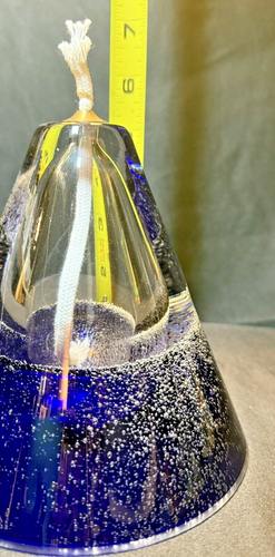 Vintage Hand Blown Bubble Art Glass Oil Lamp Paperweight. Quality Made In Poland - Picture 11 of 14