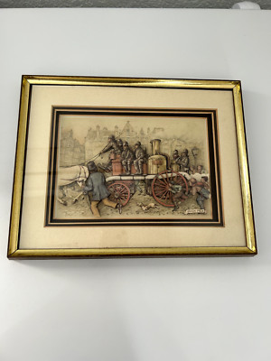 Rare Anton Pieck Apro Street Scene 3d Diorama Art Shadow Frame See Back of Frame