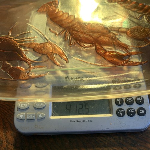 Vintage MCM Thick Oval Glass Coastal Lobsters Platter/Serving Tray 19.75”L - Picture 21 of 22