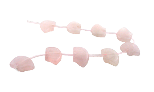 9 Zuni Bear Fetish Figure Carved Rose & White Quartz Bead Strand ZBS1 - Picture 2 of 3
