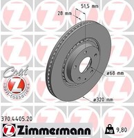 2X Zimmermann 370.4405.20 Bremsscheibe FüR Mazda