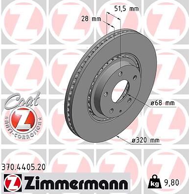 2X Zimmermann 370.4405.20 Bremsscheibe FüR Mazda-image