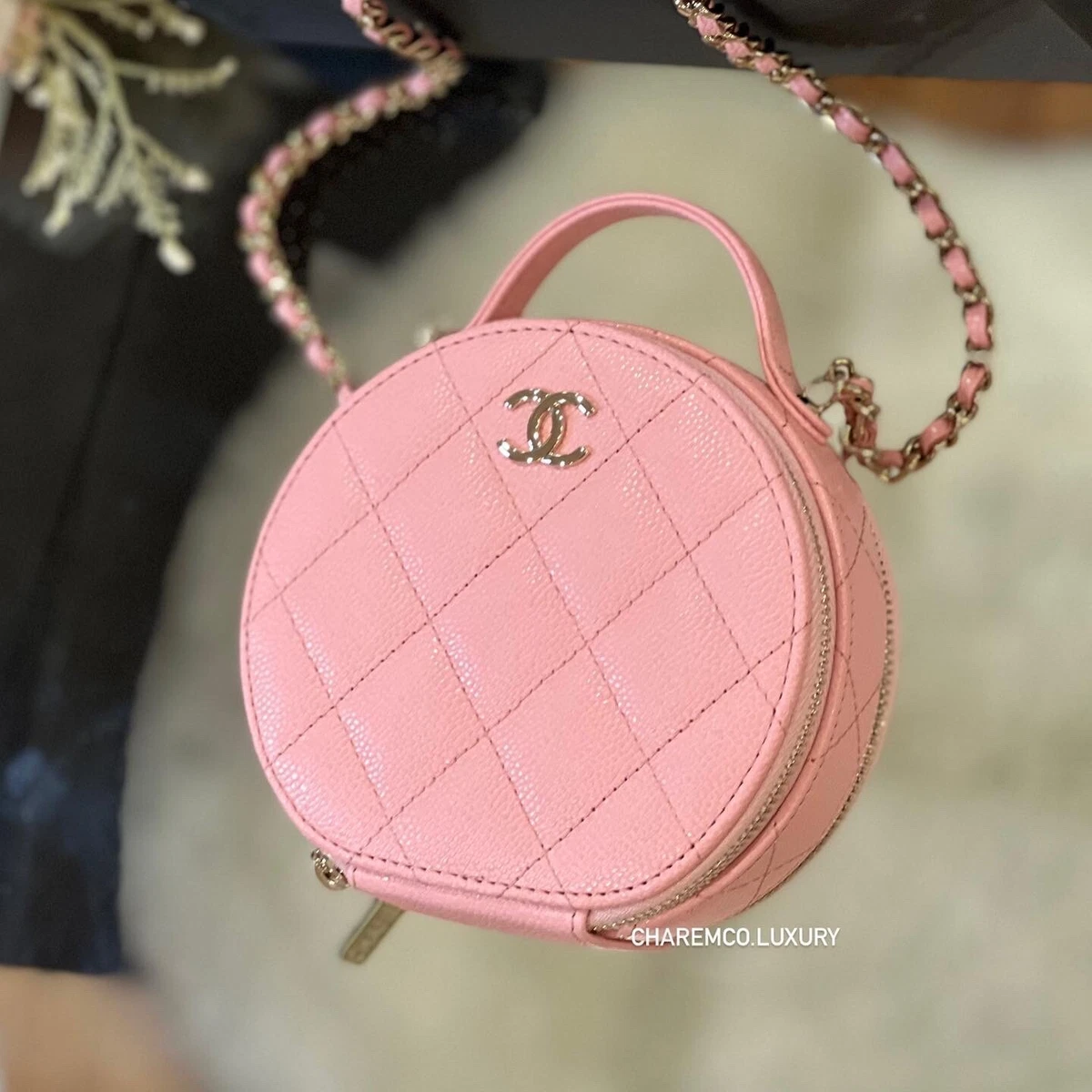 Chanel Pink Quilted Caviar Coco Handle Bag Mini Q6BFSJ0FP9000