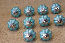 10 Drawer Knobs Pulls Handles Cabinet Knobs Dresser Hardware Blue Turquoise Aqua
