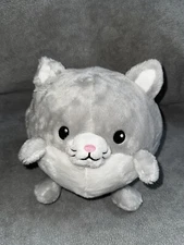 Squishable Plush Round Gray White Cat Stuffed Animal
