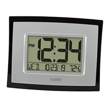  WT-8002U Digital Wall Clock Silver, Black