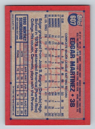 1991 TOPPS BASEBALL CARDS - ROOKIE - MVP - HOF - COMPLETE YOUR SET-TTM #299-#600 - Bild 493 von 501