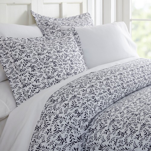 Kaycie Gray Fashion Collection 3 PC Burst of Vines Print Duvet Cover Set - Picture 4 of 4