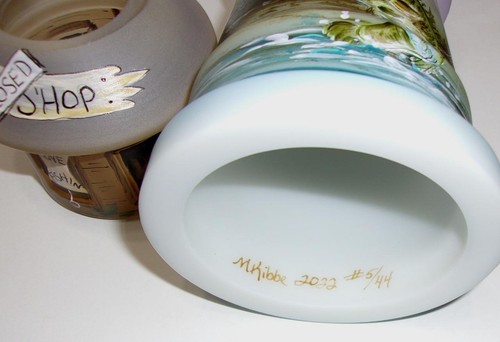 Fenton Glass Gone Fishin' Bass Lighthouse Fairy Light Lamp Ltd Ed #5/44 Kibbe - Picture 9 of 9