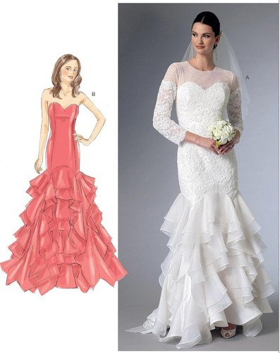 VOGUE SEWING PATTERN 1495 MISSES 6-14 FITTED PRINCESS SEAM WEDDING EVENING GOWN - Picture 2 of 8