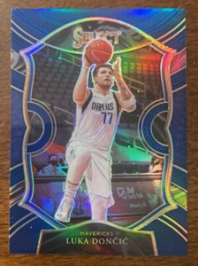 2020-21 Panini Select Luka Doncic Blue SILVER ConCourse #15 MAVERICKS PRIZM