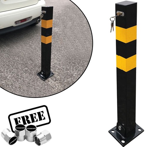 Square Reflective Folding Reserved Private Parking Bollard Security Post WWL6+CP - Picture 1 of 13