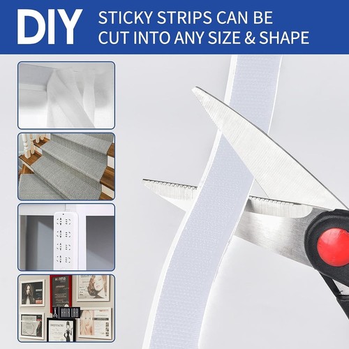 HOOK & LOOP Combo Adhesive Strips Bulk Pack - 1" x 75', White - Picture 4 of 8