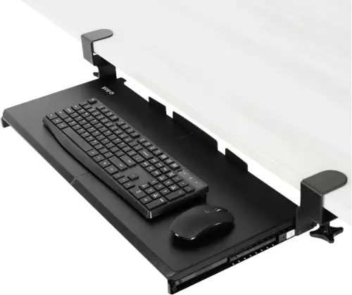 VIVO Large Keyboard Tray Under Desk Pull Out with Extra 68.58 cm Black