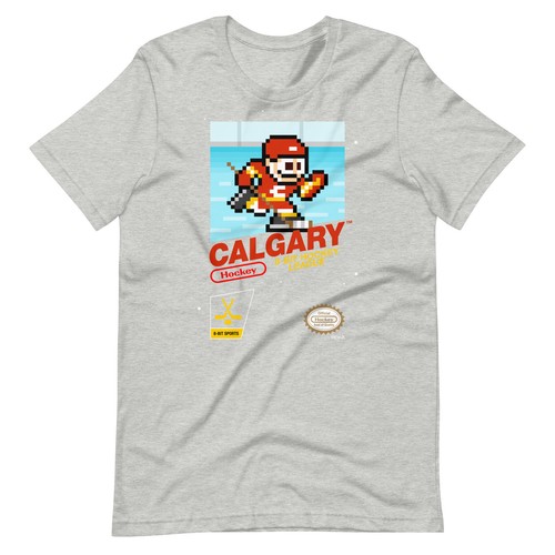 Calgary Flames Hockey Team Jersey 8-bit Retro NES Nintendo Tee Retro T-Shirt - Picture 3 of 13