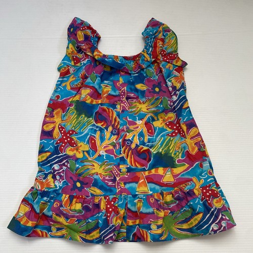 Vintage Hilo Hattie Girls Dress Made In Hawaii 100% Cotton Sz 4 - Picture 2 of 4