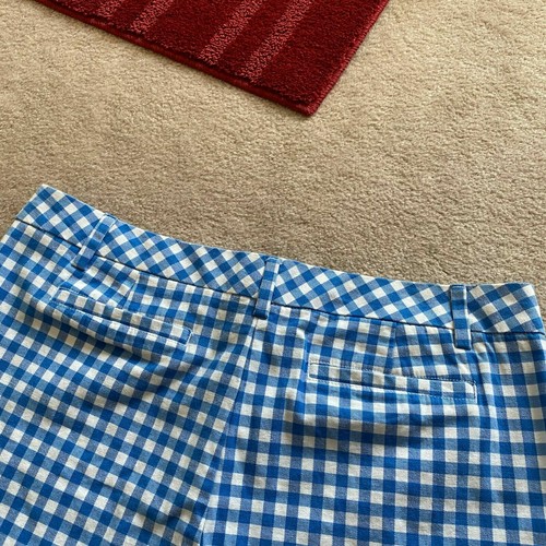 Lands' End Womens 16 Blue White Mid Rise Checkered Shorts Actual W 36.5 x I 9.5 - Picture 6 of 9