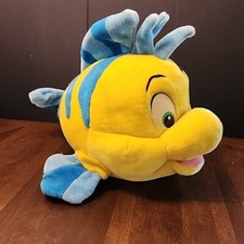 Vtg Disney Little Mermaid Flounder Fish Large 24  Plush Stuffed Animal Jumbo Toy