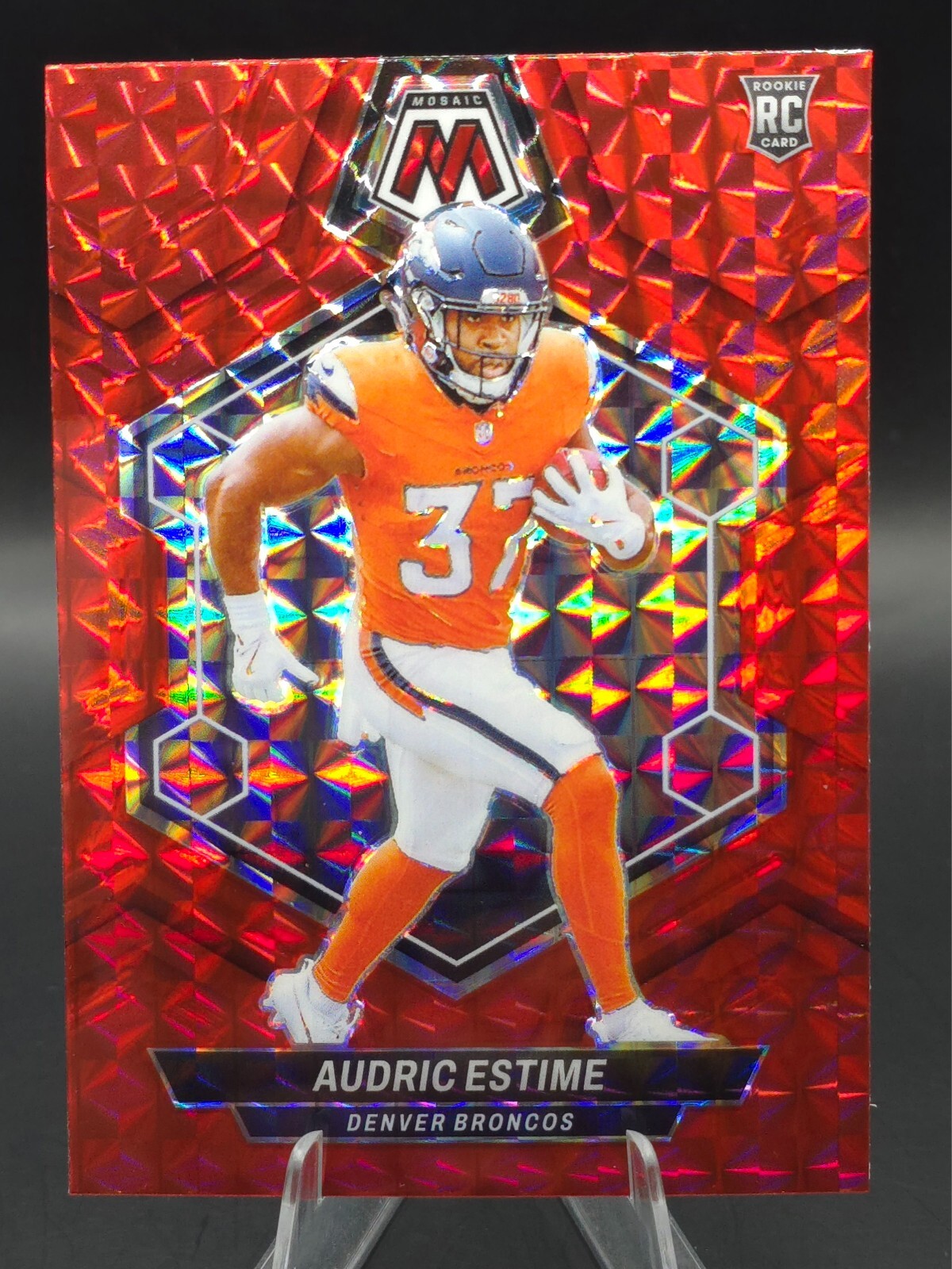 2024 Panini Mosaic #392 Red Prizm Audric Estime RC Denver Broncos Rookie