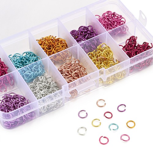 1 Box 6x0.8mm Aluminum Wire Open Jump Rings Jewelry Findings about 1000pcs/box - Picture 5 of 10