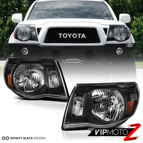 For 05-11 Toyota Tacoma "TRD STYLE" Black Front Headlights Head Lamp Pre Runner - Photo 1 sur 12