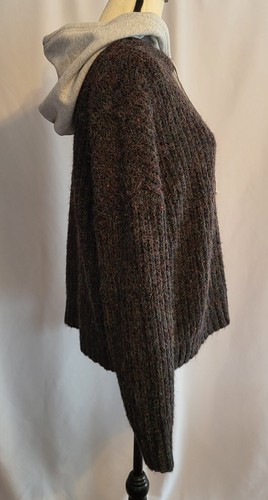 American Eagle Mohair Drawstring Sweater Hoodie Gray Women's M Medium ☆NWT☆ - Picture 5 of 10