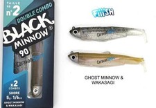 FIIISH BLACK MINNOW DOUBLE COMBO 90 N 2 GHOST MINNOW WAKASAGI 5 GR SHORE ESCA