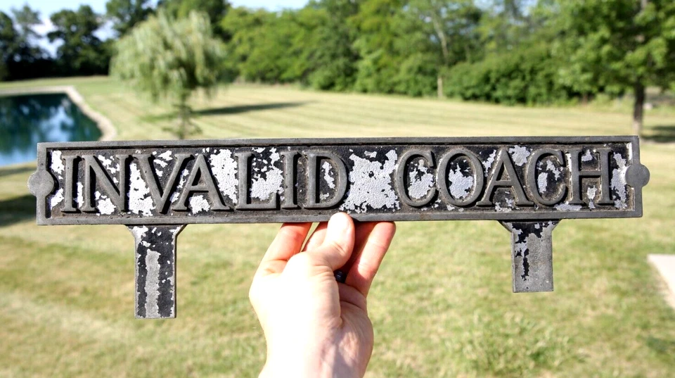 Vintage Funeral Invalid Coach License Plate Topper Emblem Sign Packard Hearse - Image 2 of 4