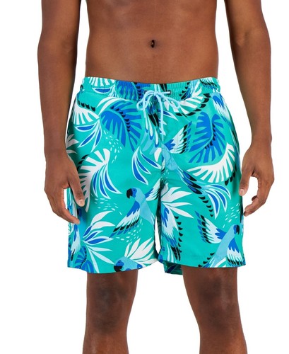CLUB ROOM Men's Bird Quick Dry Swim Trunks Green Combo Size Small - Picture 2 of 2