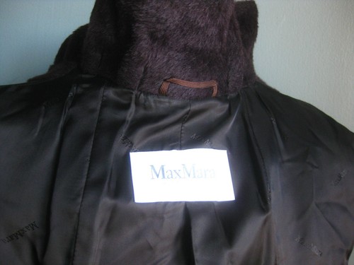 MAX MARA LONG COAT 10 aubergine 100% wool 70% alpaca purple fit flare trench - Picture 10 of 24