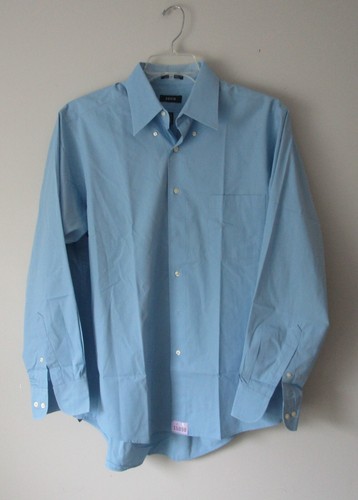 IZOD Dress Shirt Light Blue 16-1/2 34-35 Poplin Easy Care Permanent Press